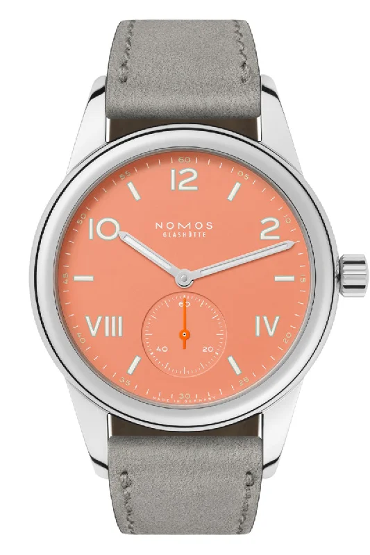 Men's Cushion Case Design Dress Watches for Vintage Inspiration-Nomos Glashütte Club Campus 36 Cream Coral 714