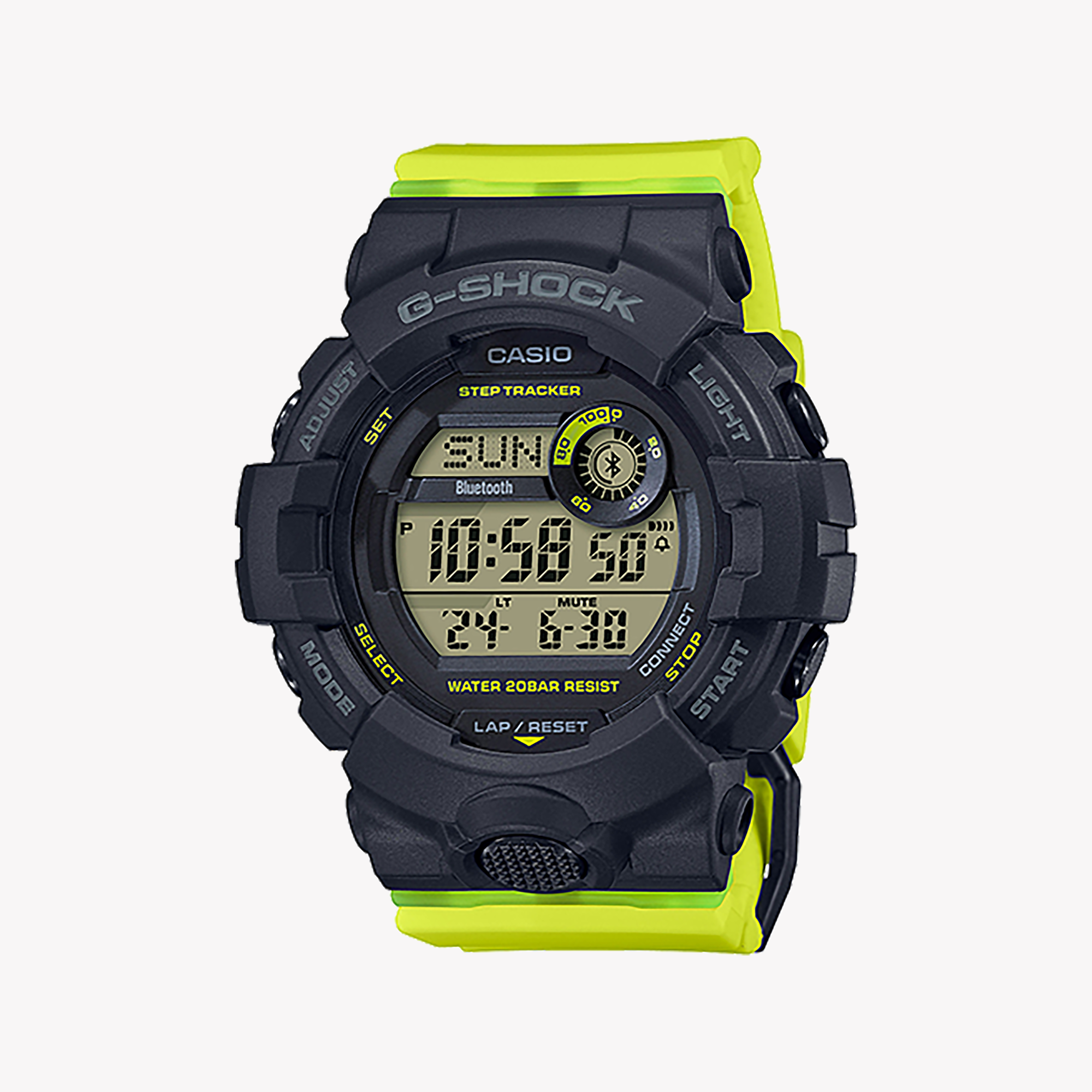 Men's Digital Watches with Tactical Design-CASIO G-SHOCK GMD-B800SC-1BDR DYNAMIC FUSION - SPORTY WOMEN'S WATCH with sleek black resin band and vibrant yellow digital display