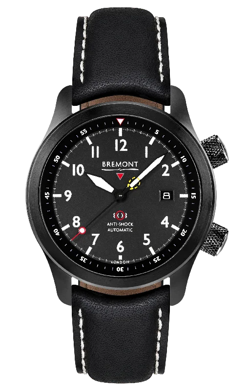 Men's Military Watches with Interactive Exhibits-MBII Custom DLC, Black Dial with Dark Blue Barrel & Closed Case Back
