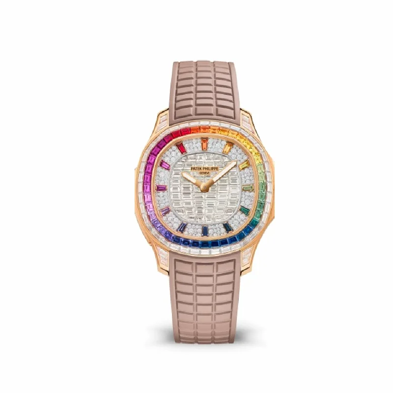 Men's Patek Philippe Nautilus Watches-Patek Philippe Aquanaut 5260/355R 'Haute Joaillerie' Minute Repeater Rainbow Gemstones and Diamonds