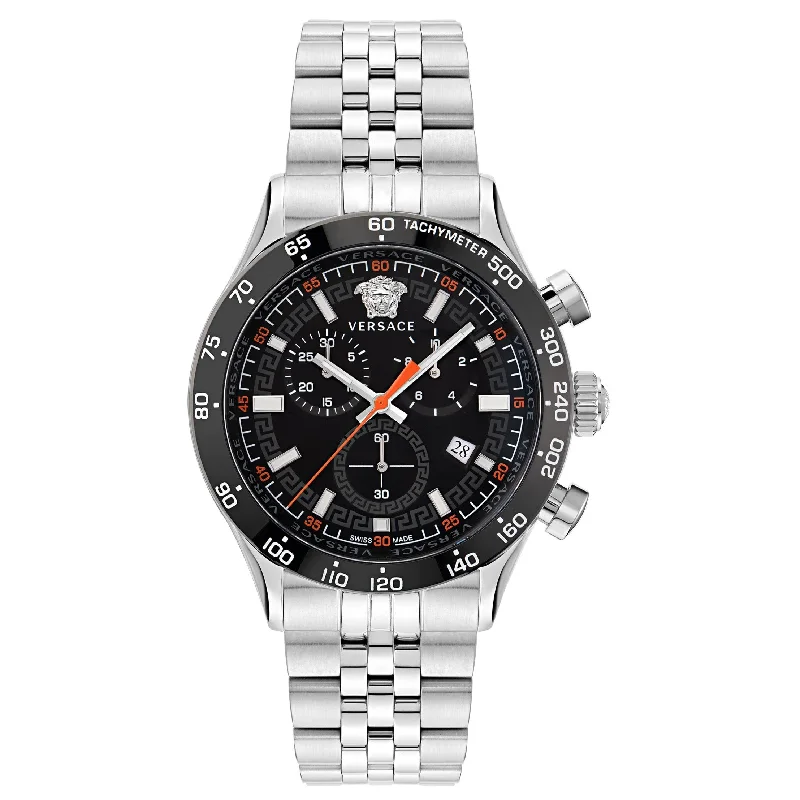 Men's Office Wear Dress Watches for Corporate Style-Versace Hellenyium Men's Black Watch VE2U00322