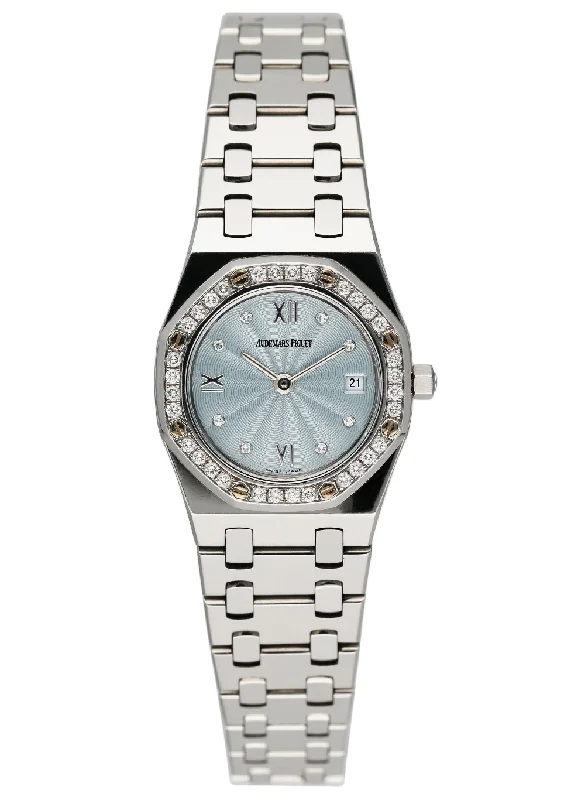 Men's Audemars Piguet Round Case Style Watches-Audemars Piguet Royal Oak 67372ST Blue Dial Ladies Watch