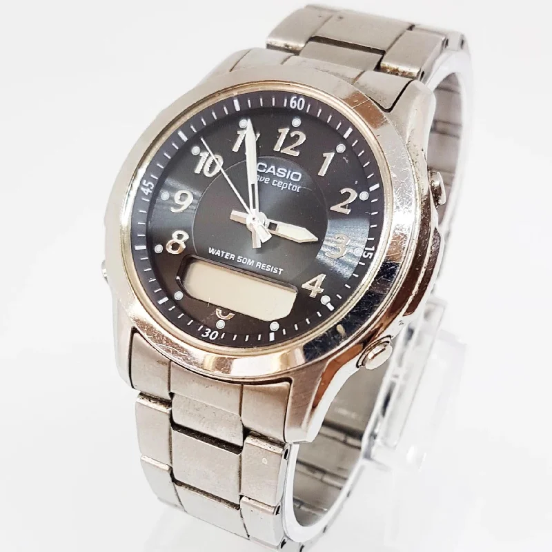 Women's Pilot Watches for Radio Communication-Silver-tone Wave Ceptor Casio Watch | Elegant Unisex Casio Watch Women's Pilot Watches for Radio Communication-Silver-tone Wave Ceptor Casio Watch | Elegant Unisex Casio Watch