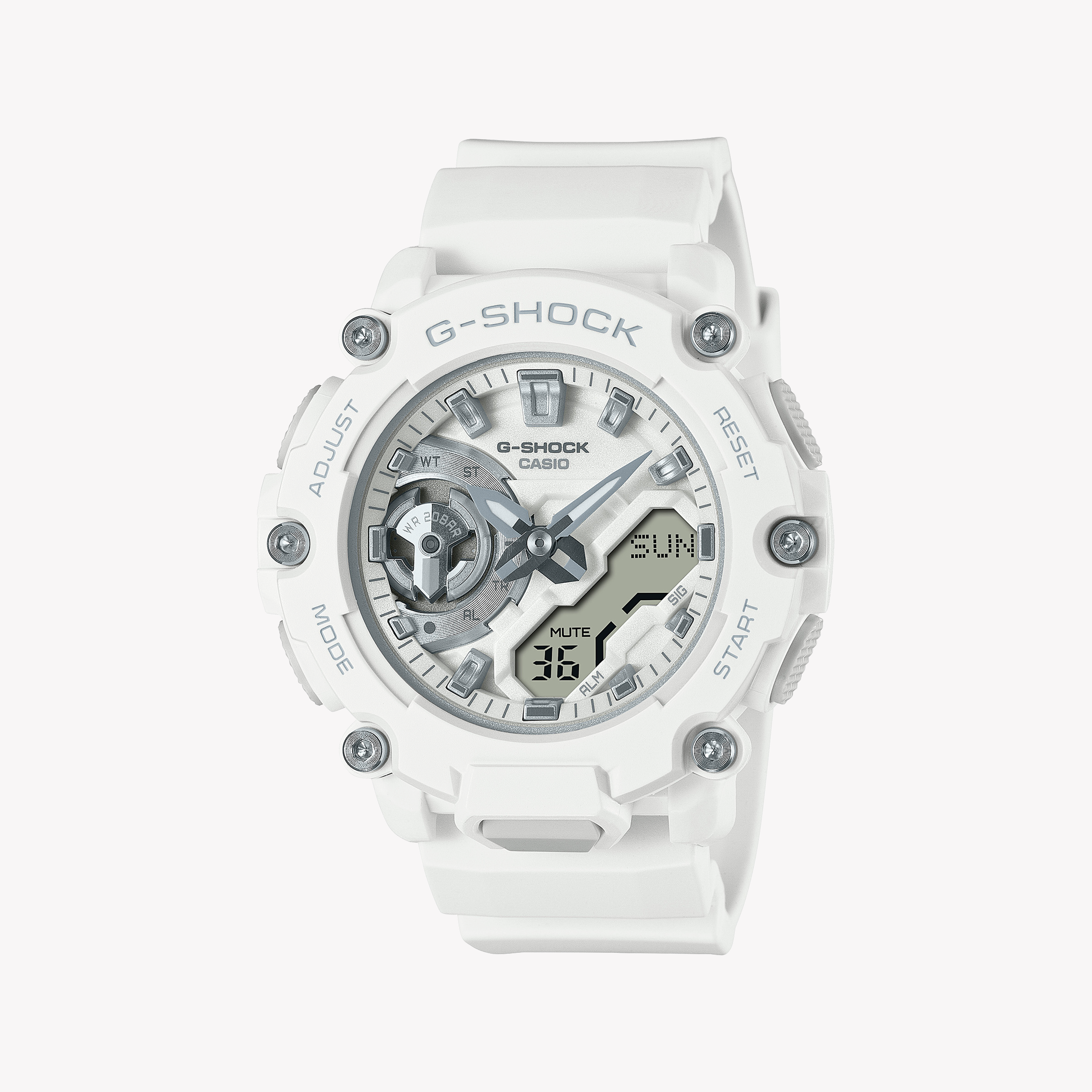Men's Digital Watches for Technological Innovation-G-SHOCK Unisex White Resin Watch, Digital Dial | GMA-S2200M-7ADR