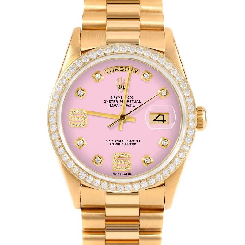 men's Rolex watches with skeleton dial -​Rolex Day-Date 36mm | 18238-PNK-8DA69-BDS-PRS