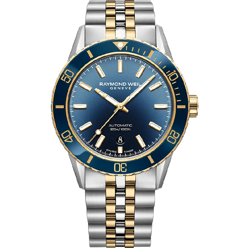 Men's Oval Case Style Dress Watches for Elegant Design-Raymond Weil Freelancer  Men's Silver Watch 2775-­SP3-­50051