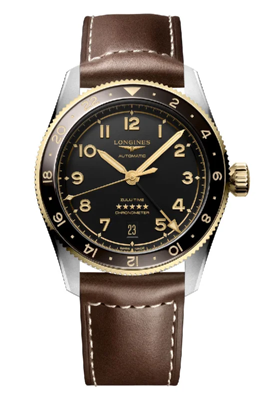 Men's Customized Style Dress Watches with Personalized Touches-Longines Spirit Zulu GMT 39mm L3.802.5.53.2
