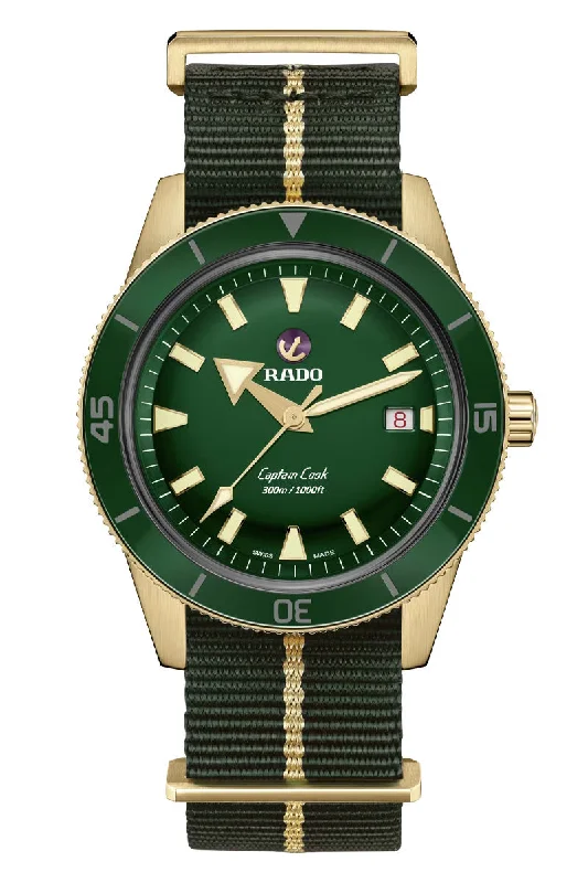Men's Sophisticated Dress Watches with Complications-Rado Captain Cook Automatic Bronze R32504317