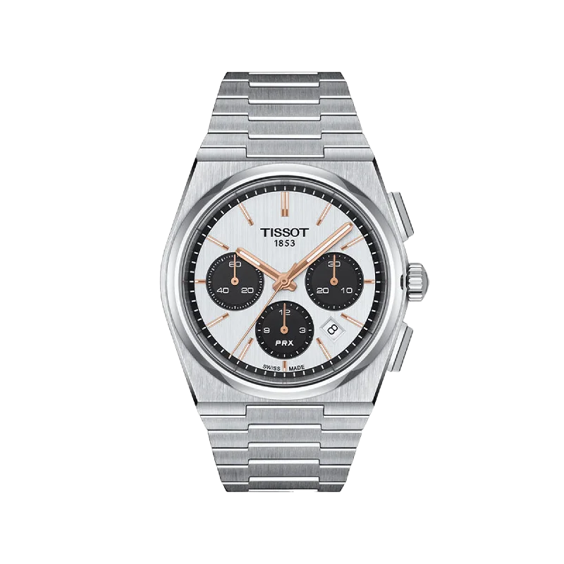Women's Chronograph Watches for Technological Innovation-Tissot PRX Automatic Chronograph - Silver