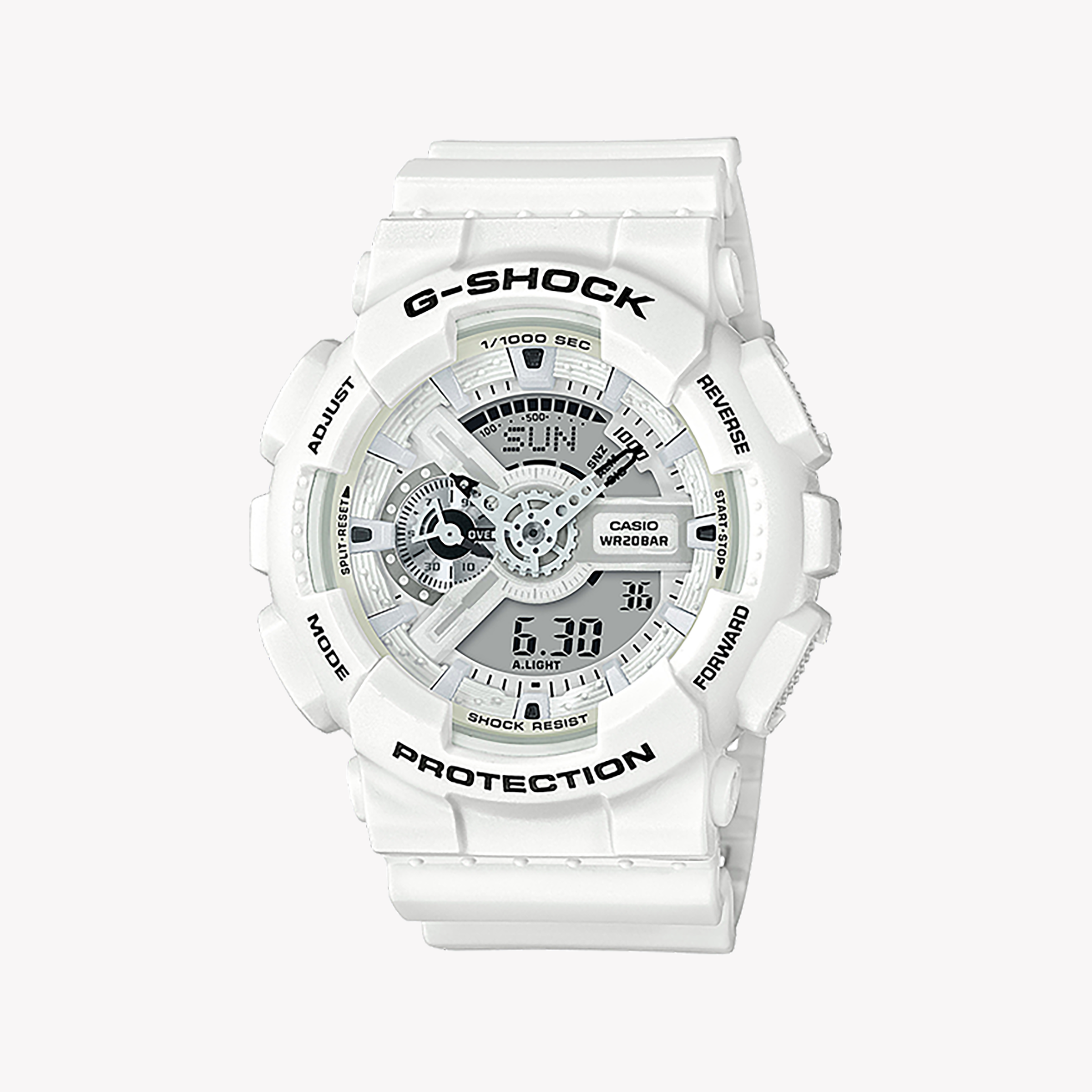 Men's Digital Watches for Travelers-CASIO G-SHOCK GA-110MW-7ADR BOLD ADVENTURE - MEN'S WHITE RESIN WATCH 200M WATER RESISTANT