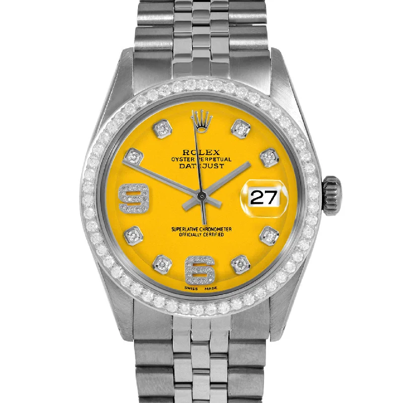 Cheapest authorized dealer for Rolex men's watches USA -Rolex Datejust 36mm | 1601-SS-YLW-8DA69-BDS-JBL