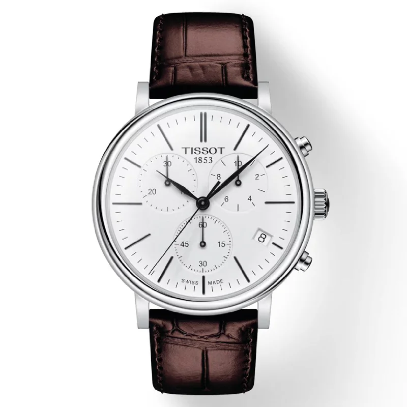 Women's Elegant Heritage Watches-Tissot T-Classic White Dial Men 41mm