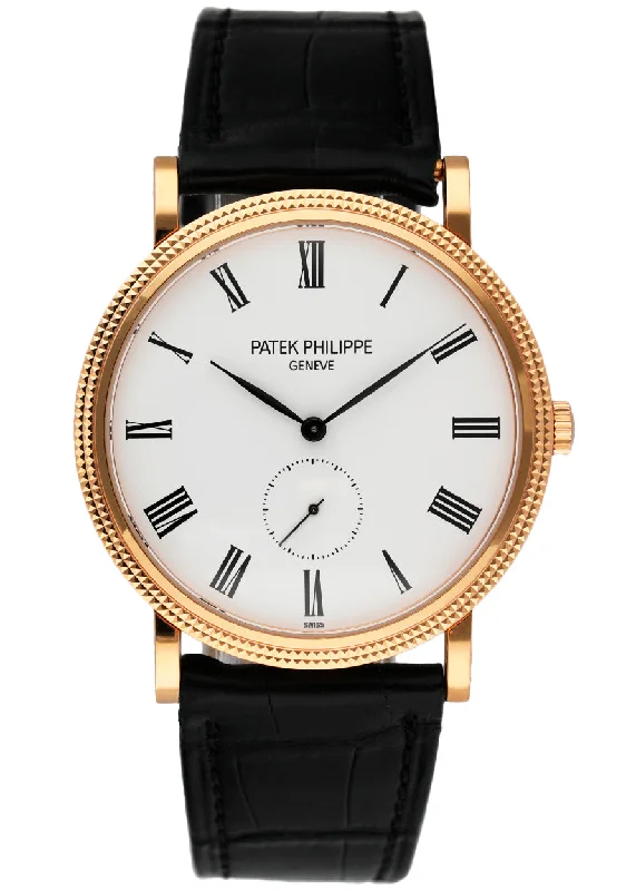 Men's Patek Philippe Watches with Minimalist Style-Patek Philippe Calatrava 5119R Mens Watch Box Papers