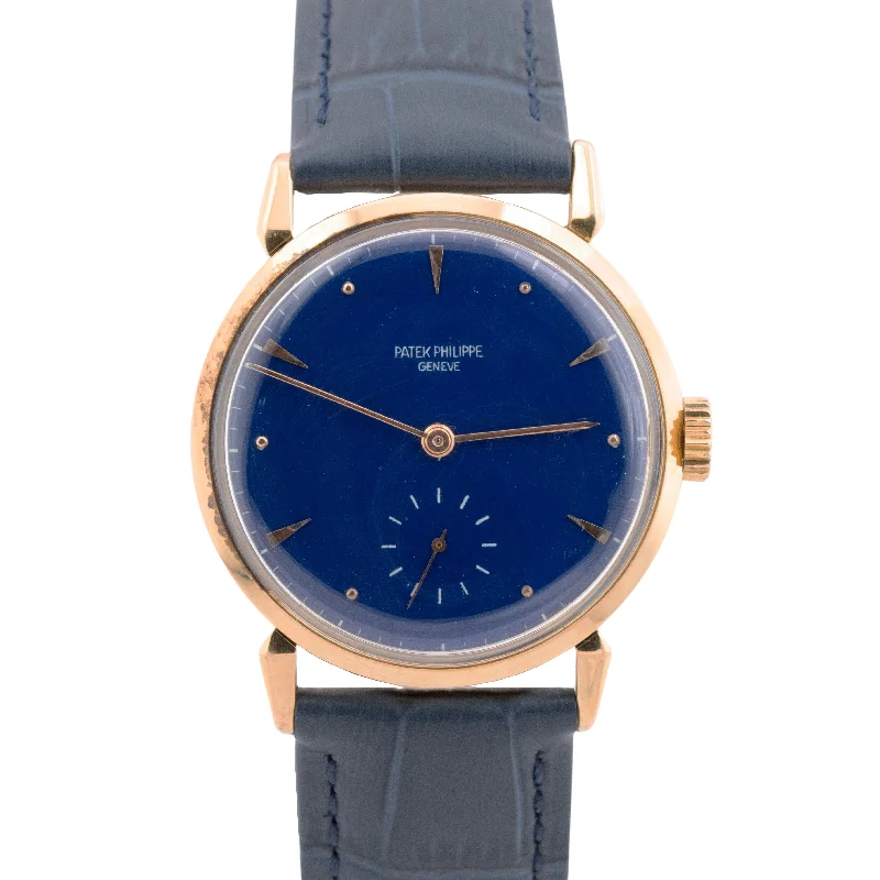 Women's Patek Philippe Limited Edition Design Watches-VINTAGE Patek Philippe Calatrava 1578 35mm Spider Lugs Blue Manual 18K Watch