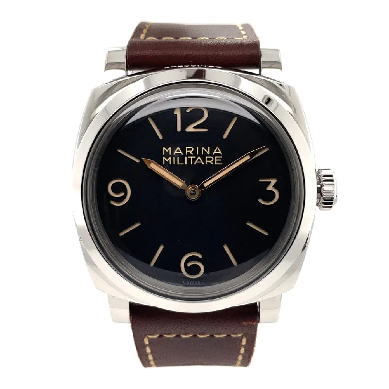 Women's Military Watches for UV Protection-Panerai Radiomir 1940 3 Days Marina Militare Acciaio PAM00587 - Certified Pre-Owned