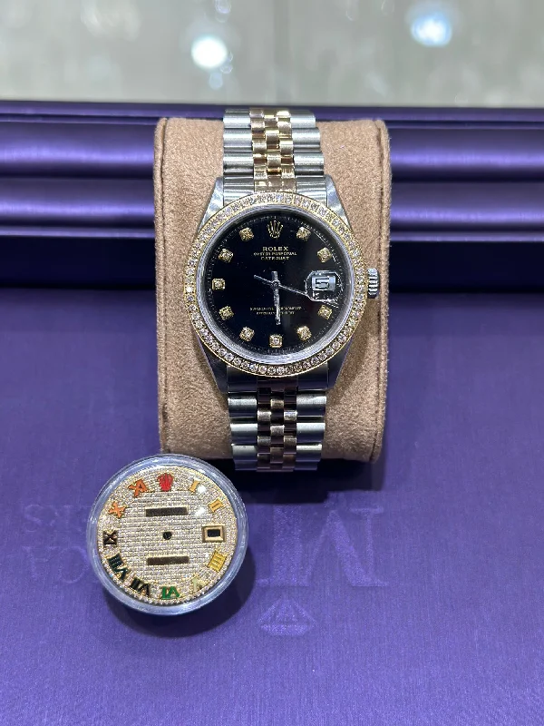 affordable men's Rolex watch models -​Rolex Datejust 36mm custom diamond bezel diamond dial and jubilee band