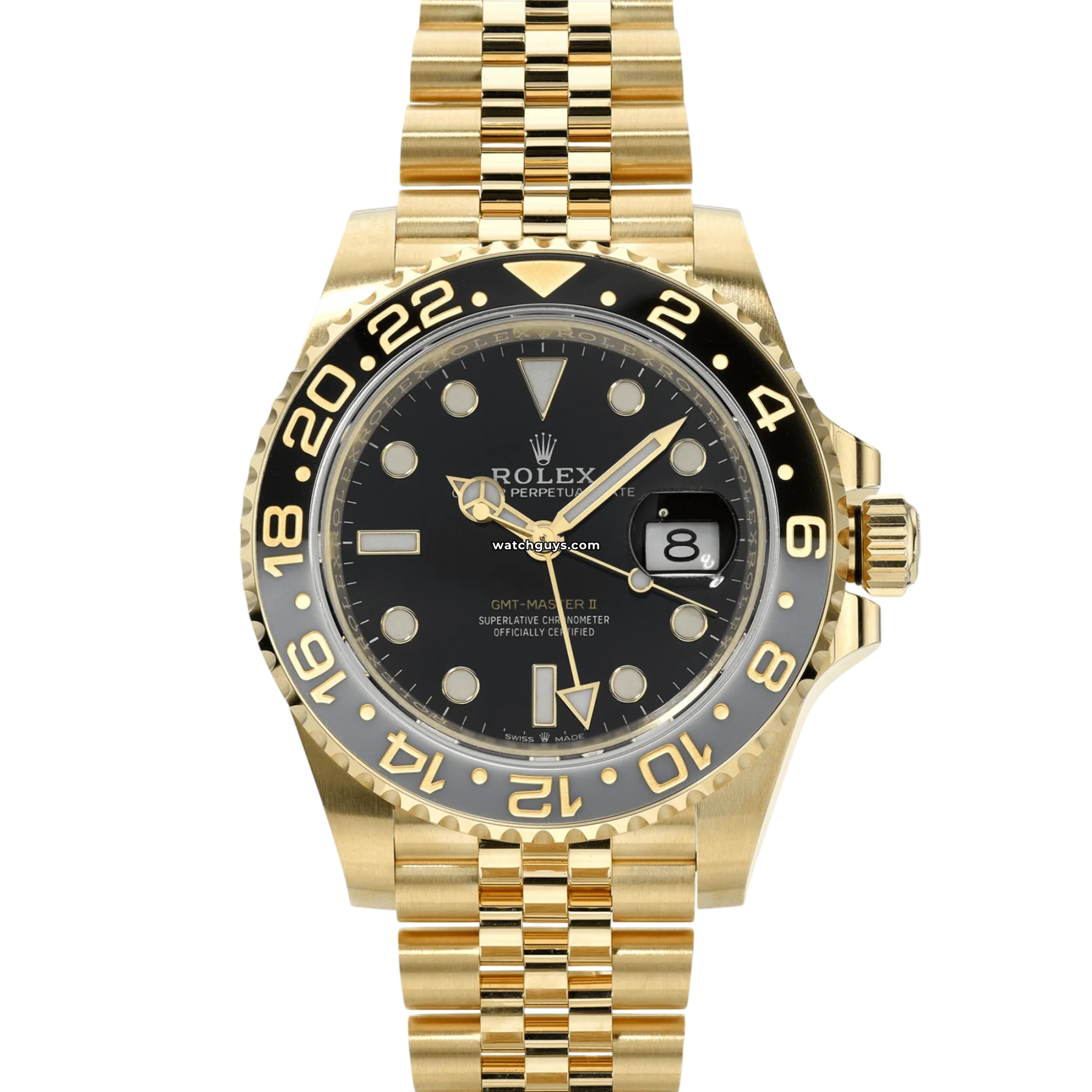 Women's Rolex Customized Style Watches-Rolex GMT-Master II 126718GRNR Yellow Gold