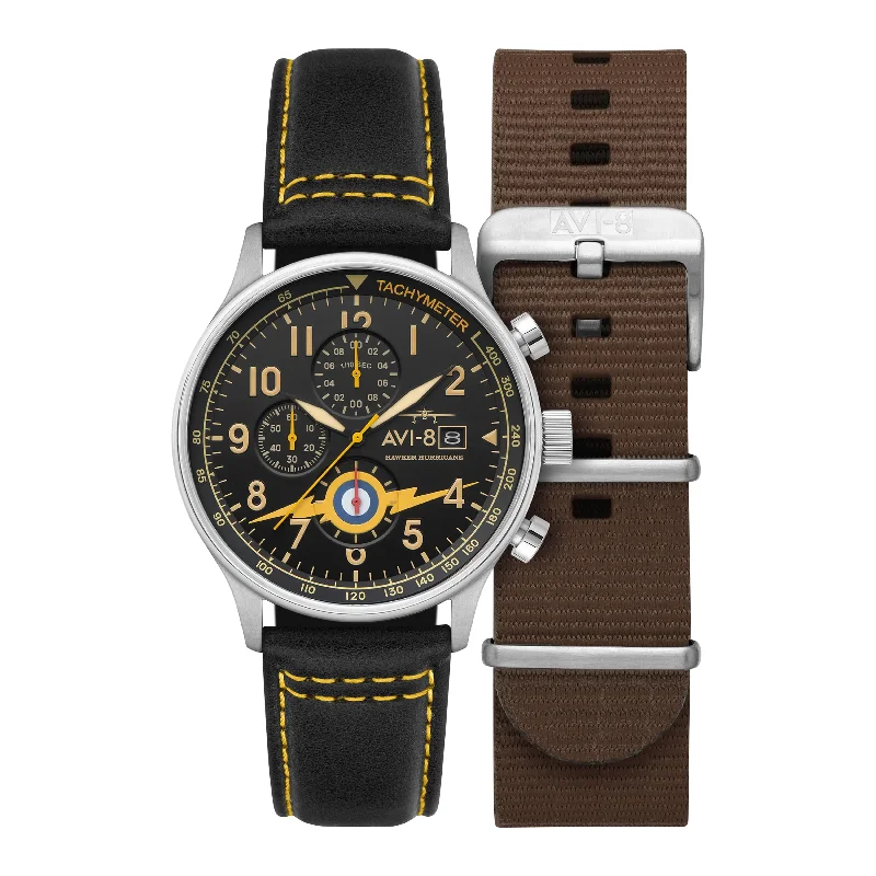 Men's Chronograph Watches with GPS Navigation-Hawker Hurricane Classic Chronograph Lightning Orange AV-4011-0Z
