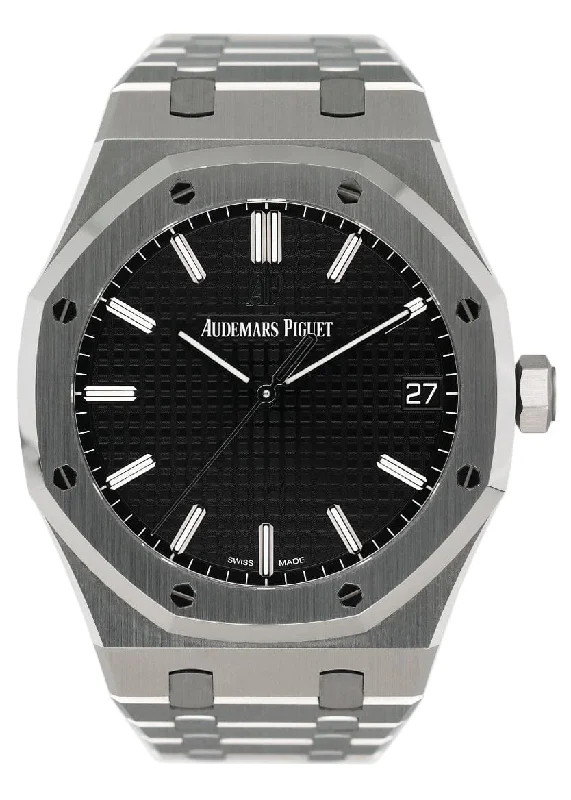 Men's Audemars Piguet Business Meeting Style Watches-Audemars Piguet Royal Oak 15500ST Black Dial Mens Watch Box Papers