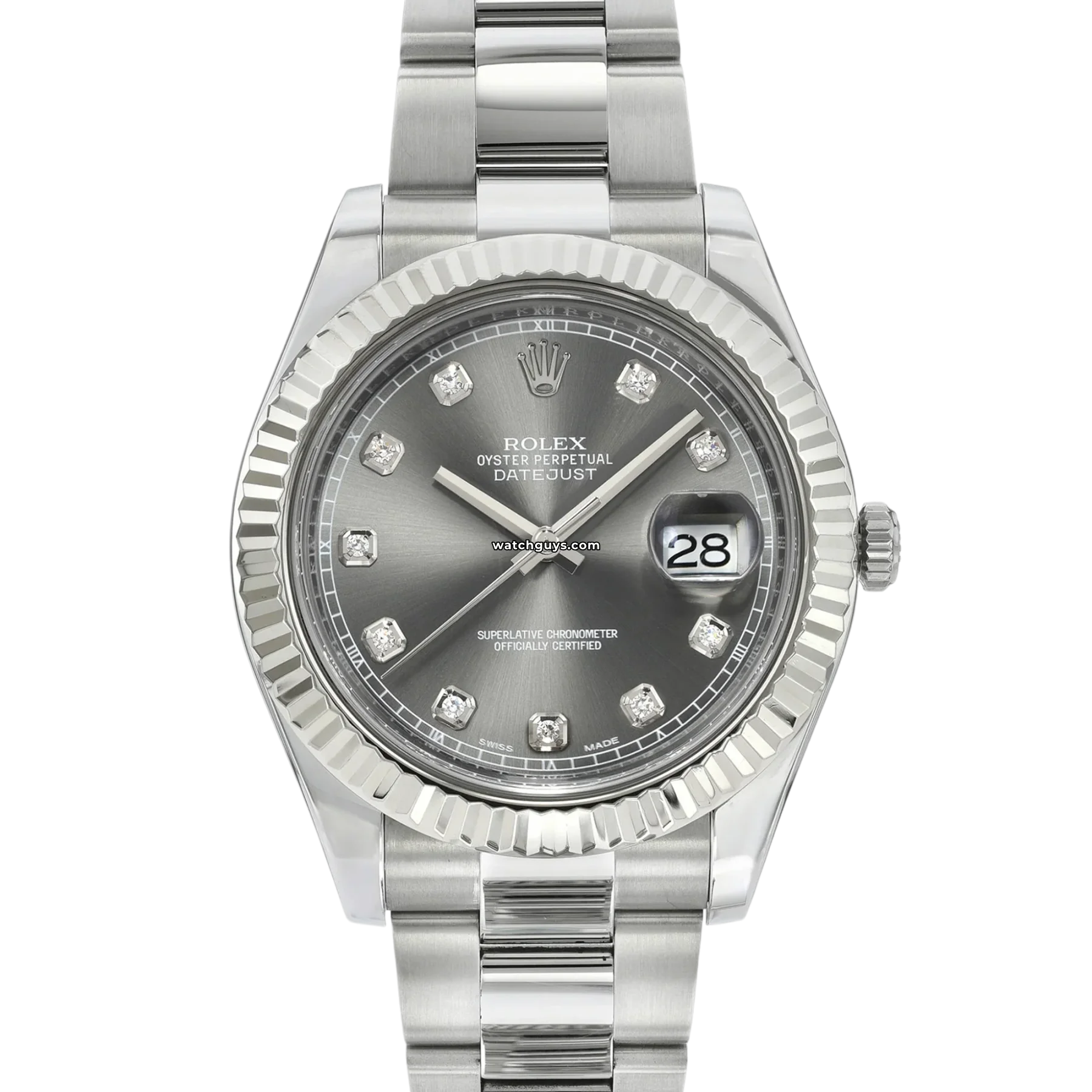 Women's Rolex Pearlmaster Watches-Rolex Datejust 116334 Rhodium Diamond Oyster