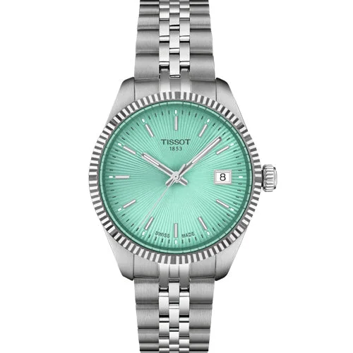 Women's Heritage Watches for Orienteering-Tissot T-Classic Ballade Light Green Dial Women 34mm T1562101109100