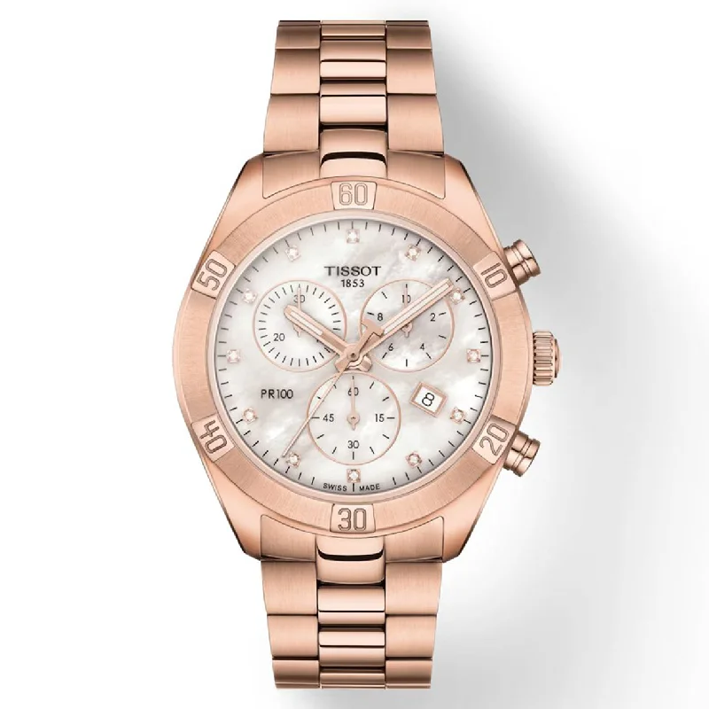 Women's Heritage Watches for Mountain Climbing-Tissot T-Classic White Mother-Of-Pearl Dial Women 38mm