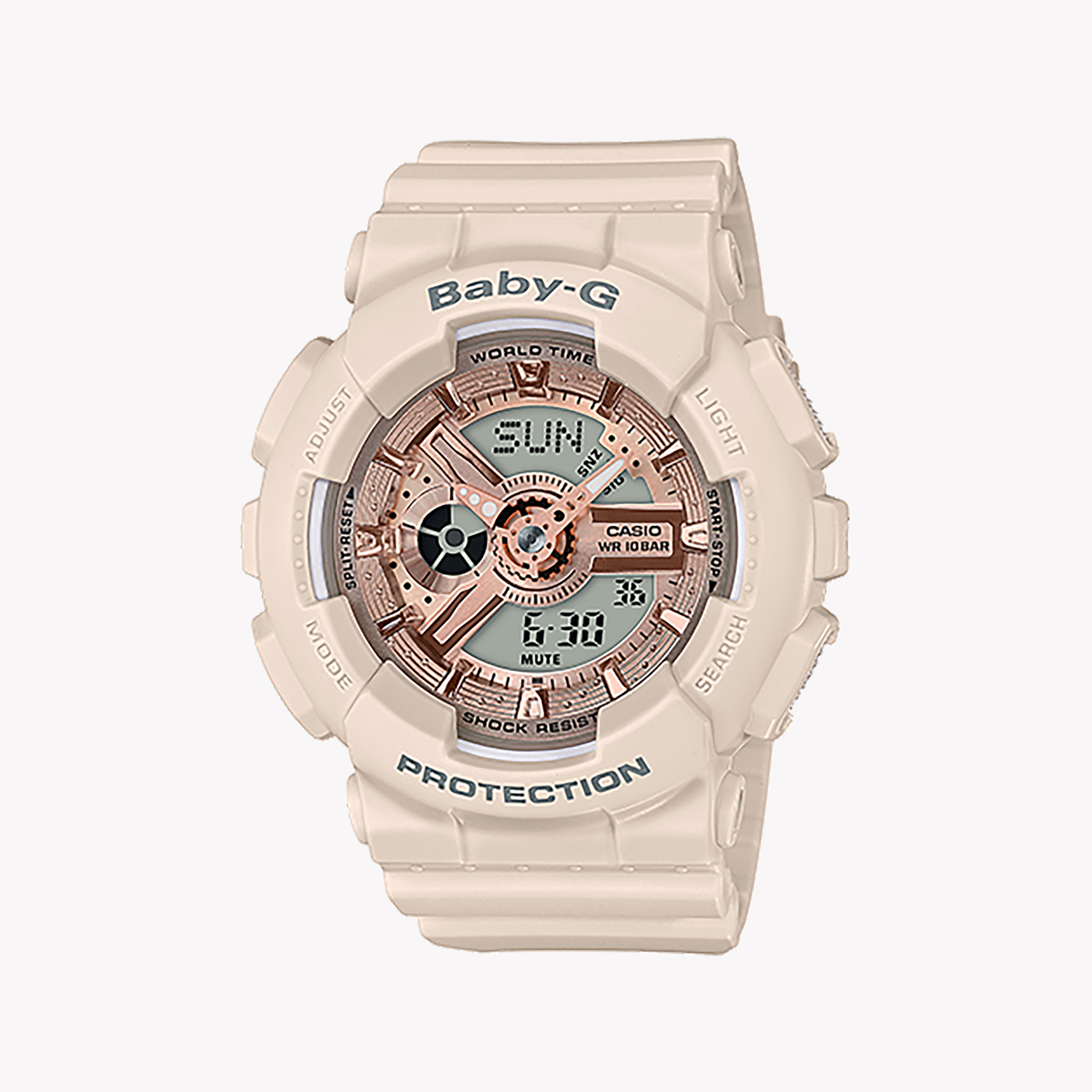 Men's Digital Watches with Personalized Engraving-BABY-G ADVENTURE SERIES - ELEGANT WHITE RESIN WOMEN'S WATCH WITH DIGITAL DISPLAY