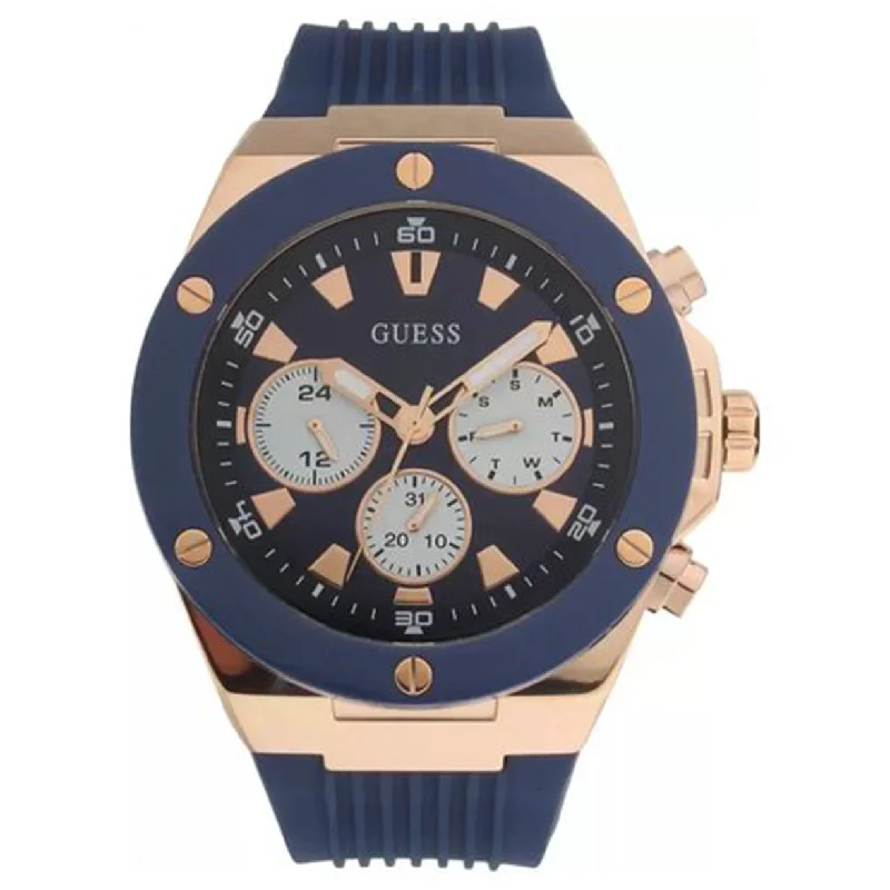 Women's Pilot Watches with Radio Frequency-Guess Poseidon Blue Dial Men 46mm