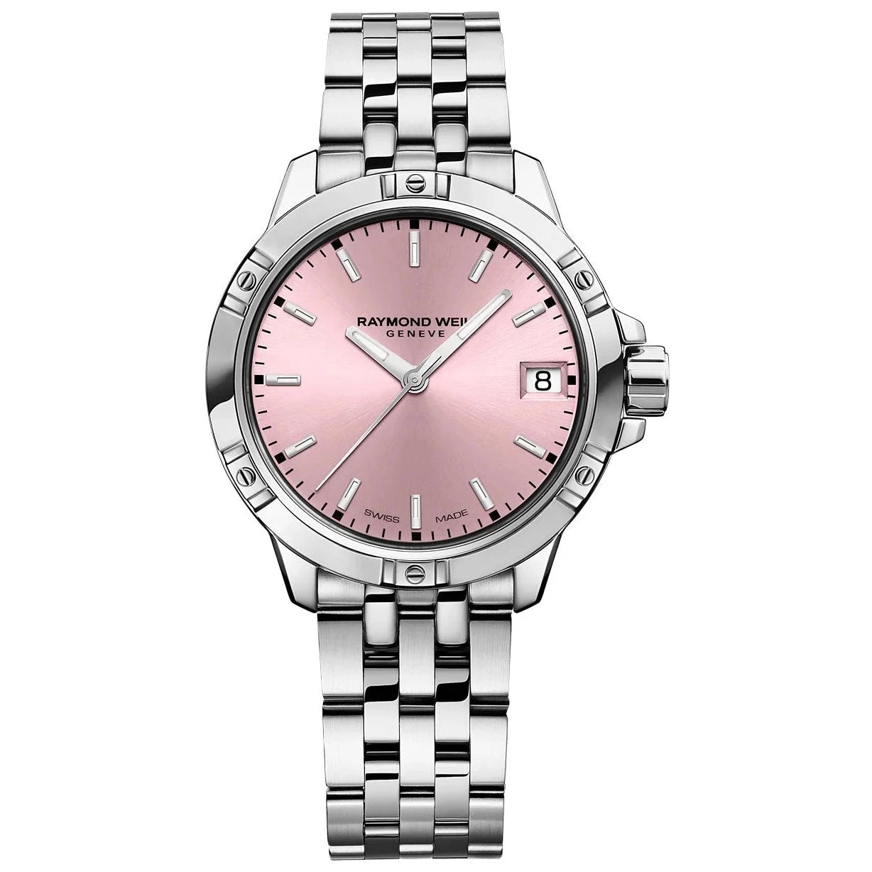 Men's European Made Style Dress Watches for Sophistication-Raymond Weil Tango  Ladies  Pink Watch 5960-­ST-­80001