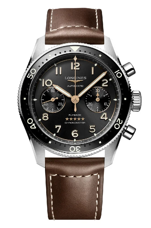 Men's Slim Dress Watches for Business Meetings-Longines Spirit Flyback Chronograph L3.821.4.53.2