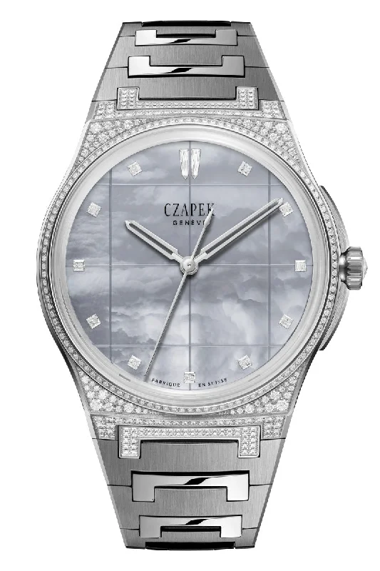 Men's Hybrid Design Dress Watches with Mixed Styles-Czapek Antarctique S La Carte Des Nuages Stormy Grey