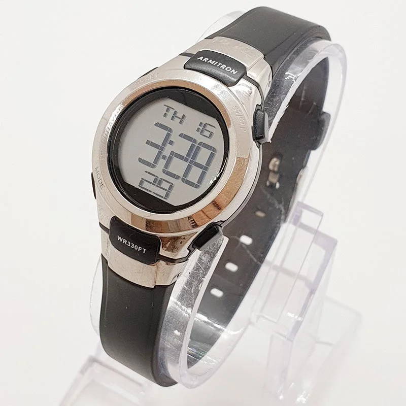 Women's Pilot Watches with Compass Calibration-Vintage Silver-tone Armitron Digital Watch | Chronograph Sports Watch