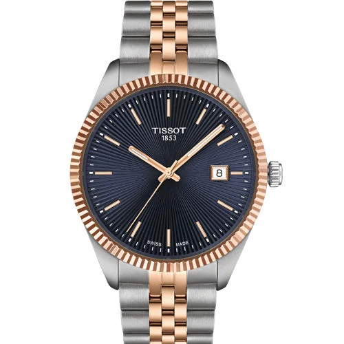 Women's Heritage Watches for Weather Monitoring-Tissot T-Classic Ballade Blue Dial Men 40mm T1564102204100