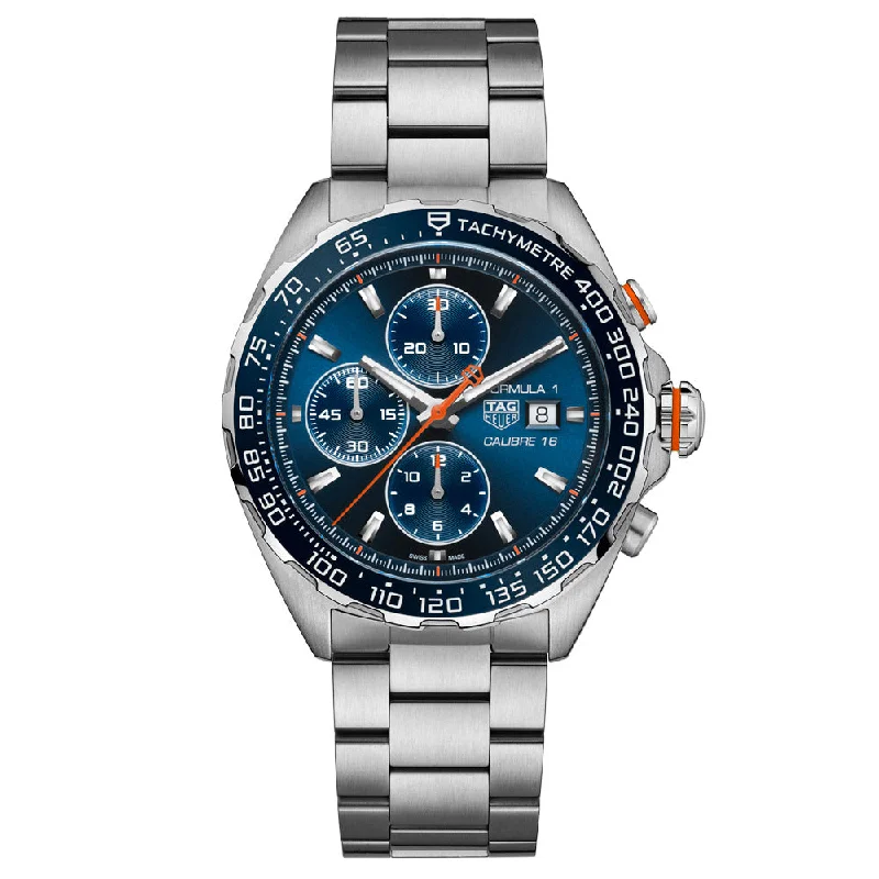 Women's Chronograph Watches for Technological Innovation-TAG Heuer Formula 1 Chronograph 44mm Blue Dial Automatic Gents Watch CAZ201G.BA0876
