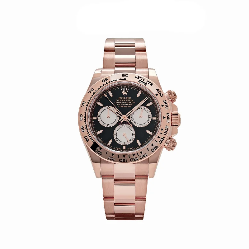 men's Rolex watches with GMT function -​Rolex Daytona 126505 Rose Gold Bright Black Dial (2023)
