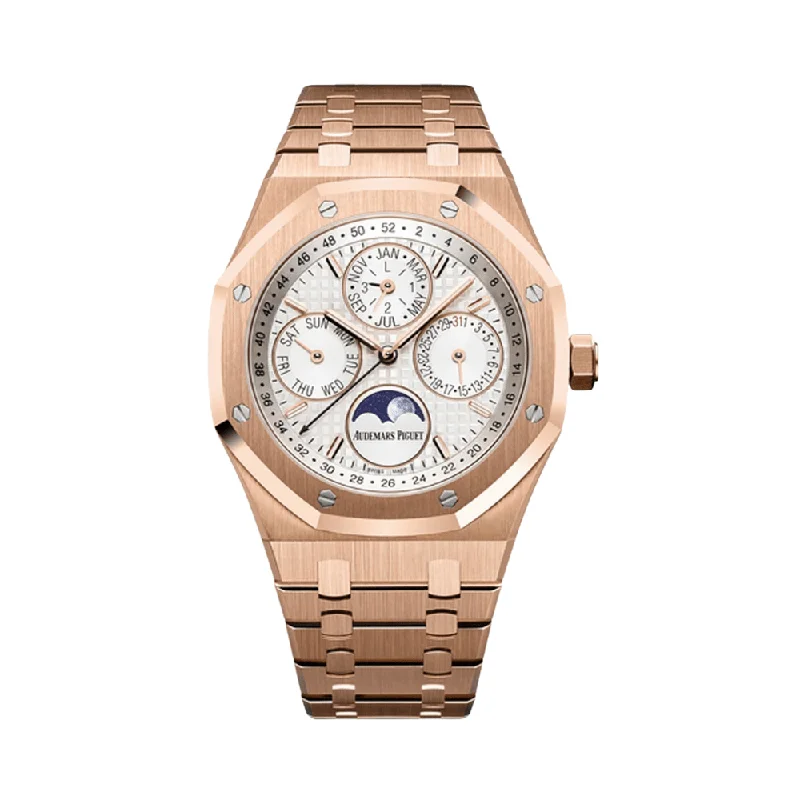 Men's Audemars Piguet Fashionable Design Watches-Audemars Piguet Royal Oak Perpetual Calendar 26574OR.OO.1220OR.01 Rose Gold Silver Dial