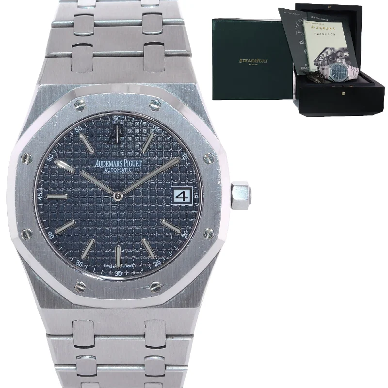 Women's Audemars Piguet Modern Design Watches-Audemars Piguet Royal Oak 15202 Blue Steel 15202ST.OO.1240ST.01 Watch Box & Tag