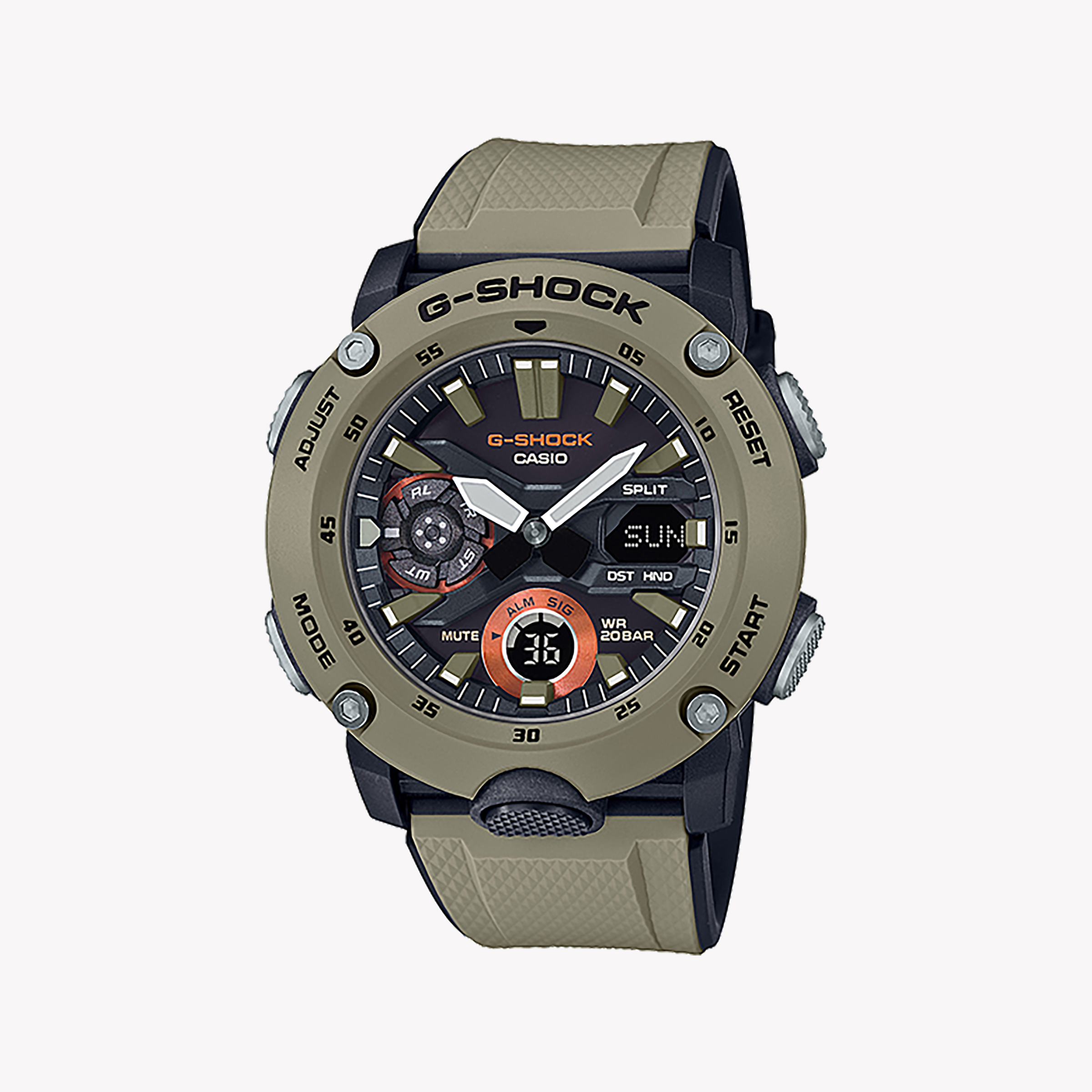 Men's Digital Watches with Pilot's Watch Design-CASIO G-SHOCK GA-2000-5ADR OLIVE ADVENTURER - RUGGED STYLE FOR MEN'S EXPLORATION