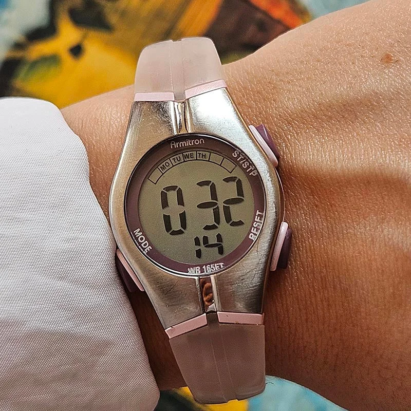 Women's Pilot Watches for UV Protection-Vintage Armitron Digital Sports Watch for Women Start Stop Day Date