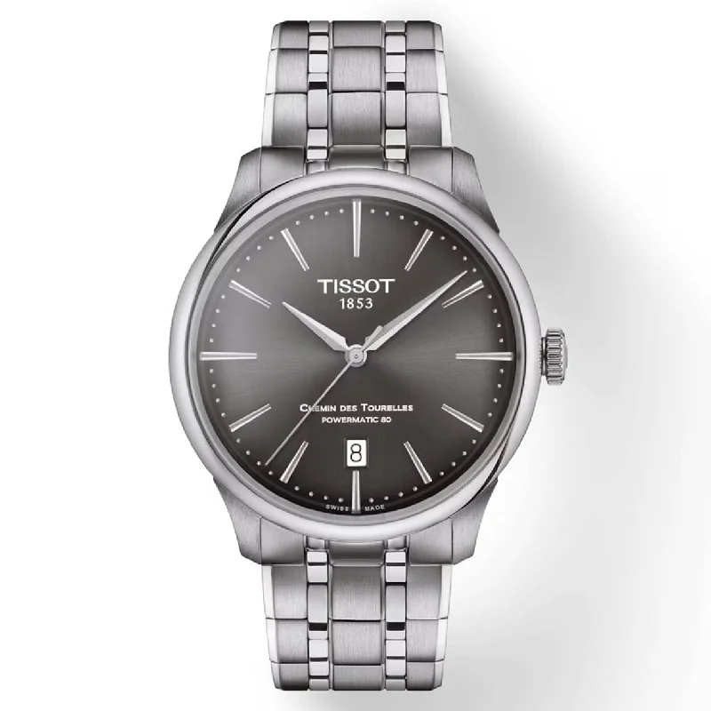 Women's Heritage Watches with Advanced Materials-Tissot T-Classic Grey Dial Men 39mm