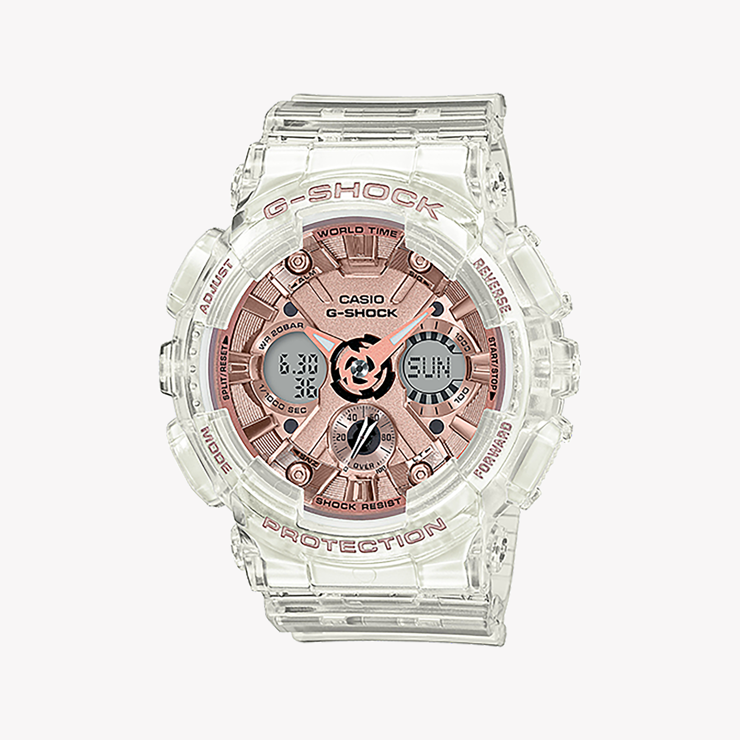 Men's Digital Watches with Personalized Engraving-G-SHOCK Women's White Resin Watch, Digital Dial | GMA-S120SR-7ADR