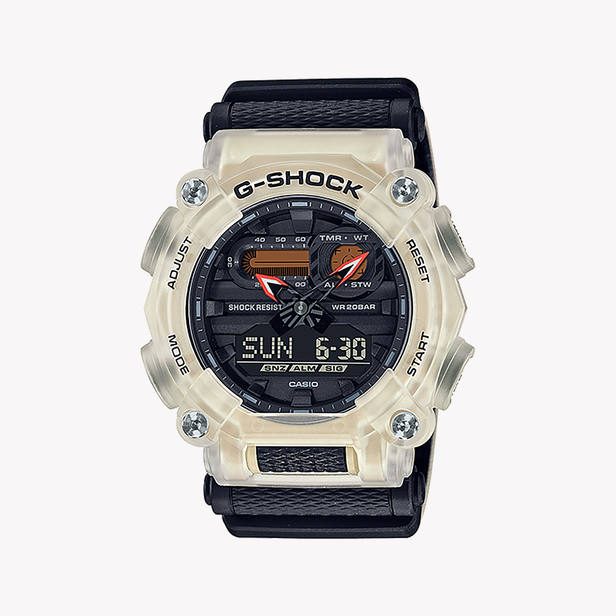 Men's Digital Watches for Navigation Instruments-CASIO G-SHOCK GA-900TS-4ADR ADVENTURE READY - STYLISH RUGGED MEN'S WATCH with bold digital dial and silver case