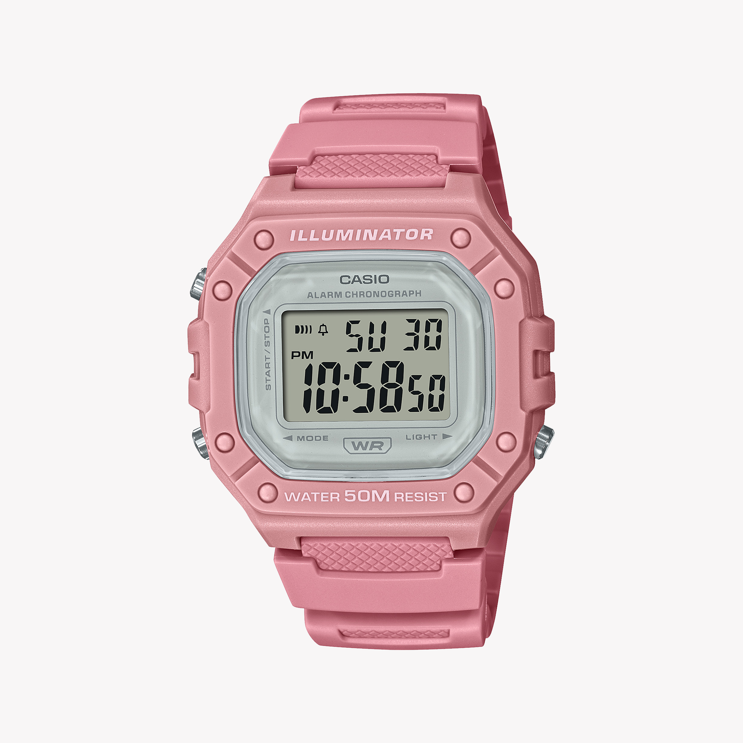 Men's Digital Watches with Pilot's Watch Design-Casio Women's Pink Resin Watch, Digital Dial | W-218HC-4AVDF