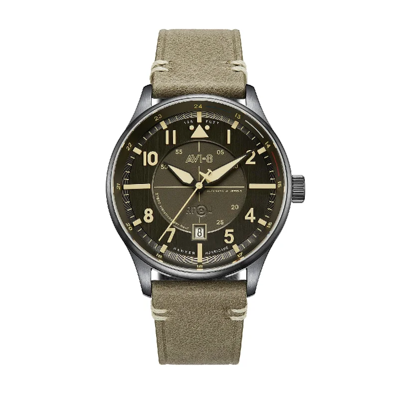 Pilot Watches for Men with Tonneau Case Unique Shape-Hawker Hurricane Kent Automatic Stanton AV-4094-04