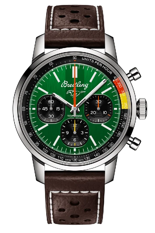 Men's Customized Dress Watches with Personalized Messages-Breitling Top Time B01 Ford Mustang Chronograph AB01762A1L1X1