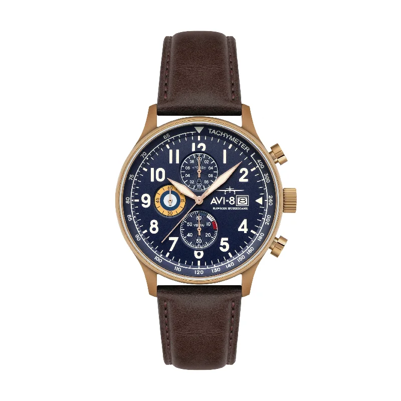 Men's Chronograph Watches for Navigation Instruments-Hawker Hurricane Classic Chronograph Admiral Blue AV-4011-0O