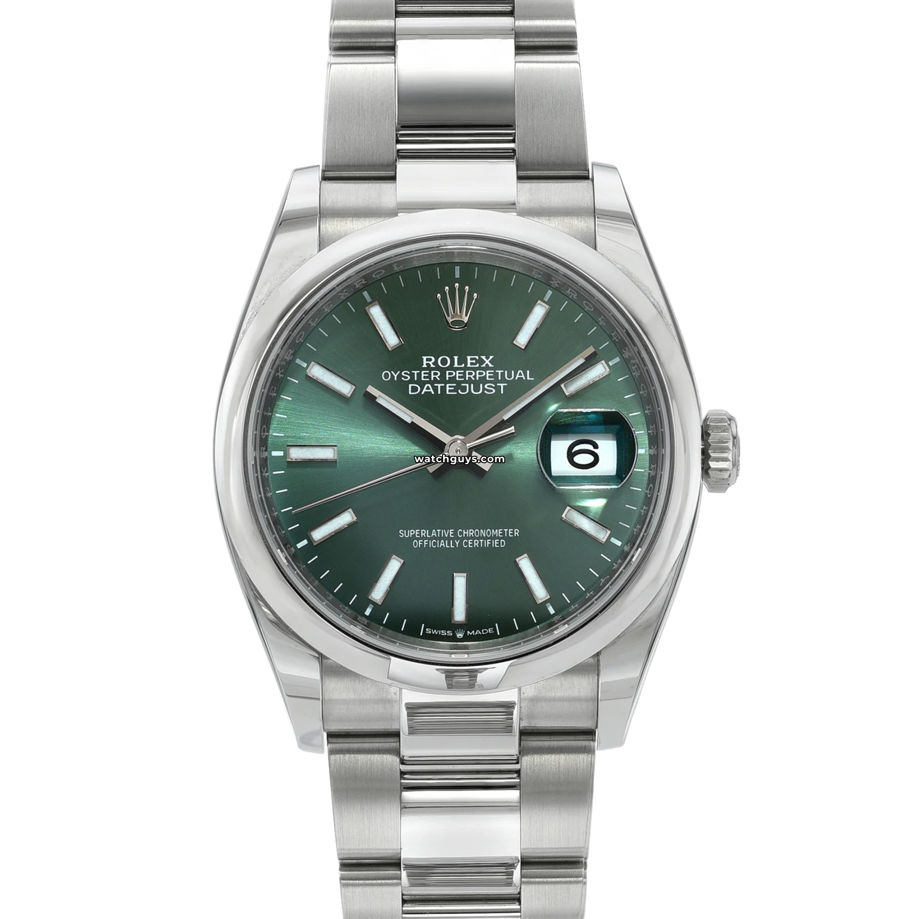 Women's Rolex Smart Style Watches-Rolex Datejust 126200 Mint Green Oyster