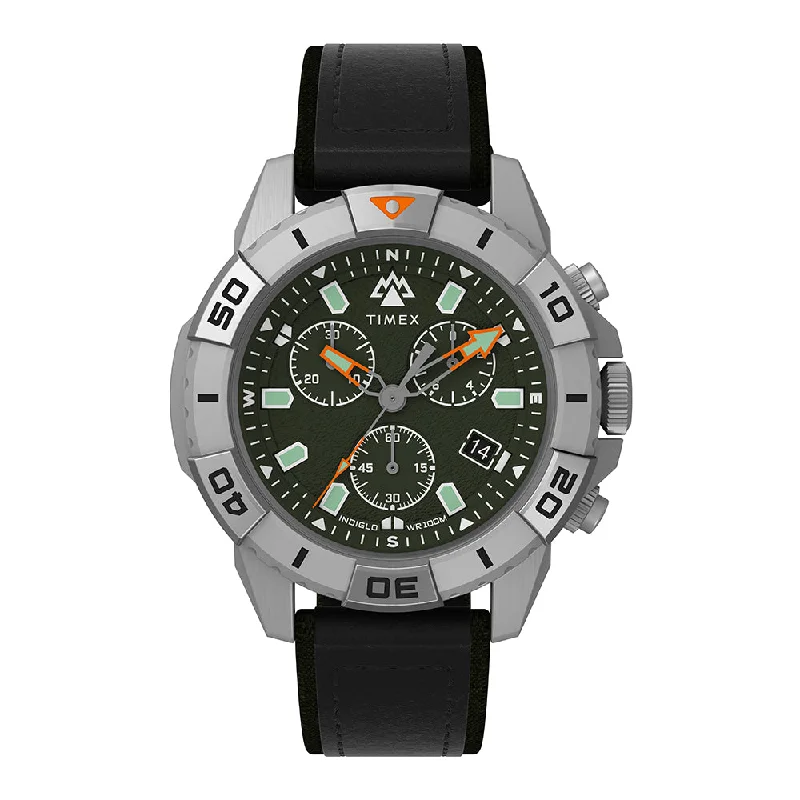 Men's Military Watches with Peacekeeping Forces-Expedition North® Ridge Multifunction 42mm Leather Band