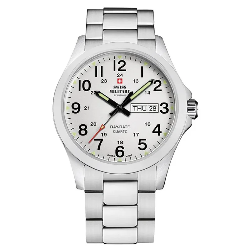 Men's Military Watches with Search and Rescue Operations-Swiss Military Stainless Steel Men's Watch - SMP36040.26