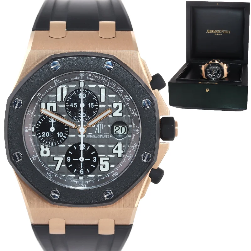 Audemars Piguet Personalized Design Watches for Women-Audemars Piguet Royal Oak Offshore Rose Gold Rubber 25940OK.OO.D002CA.01 Watch